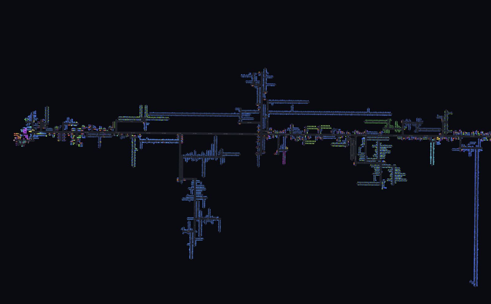 City layout collapsed into a flat tangle of thin overlapping lines instead of separated streets