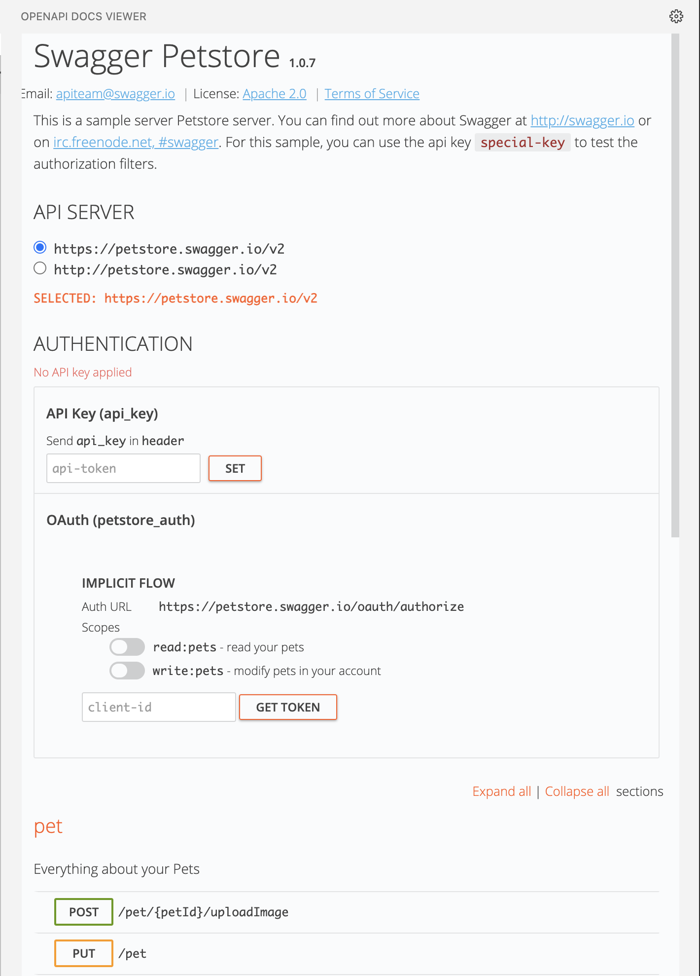 RapiDoc Light Theme: Small