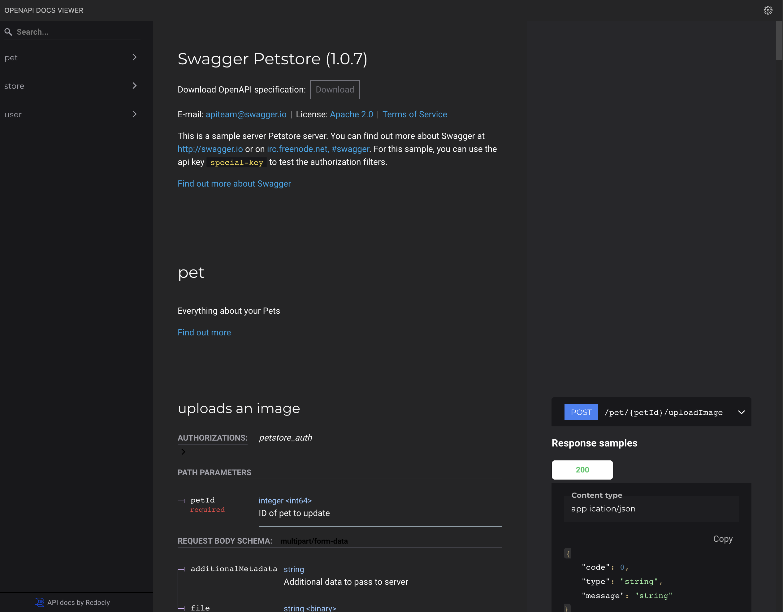 Redoc Dark Theme: Large