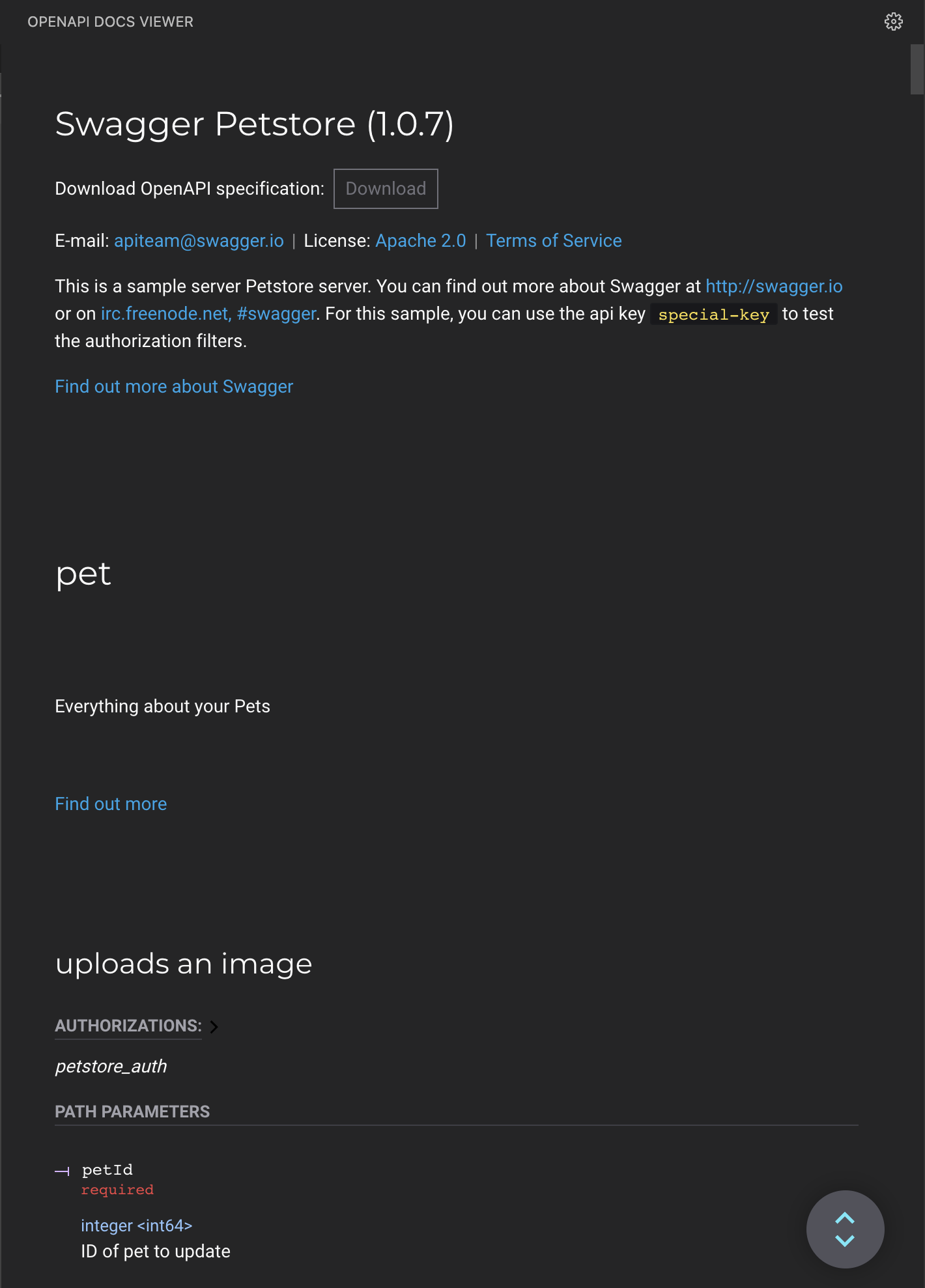 Redoc Dark Theme: Small