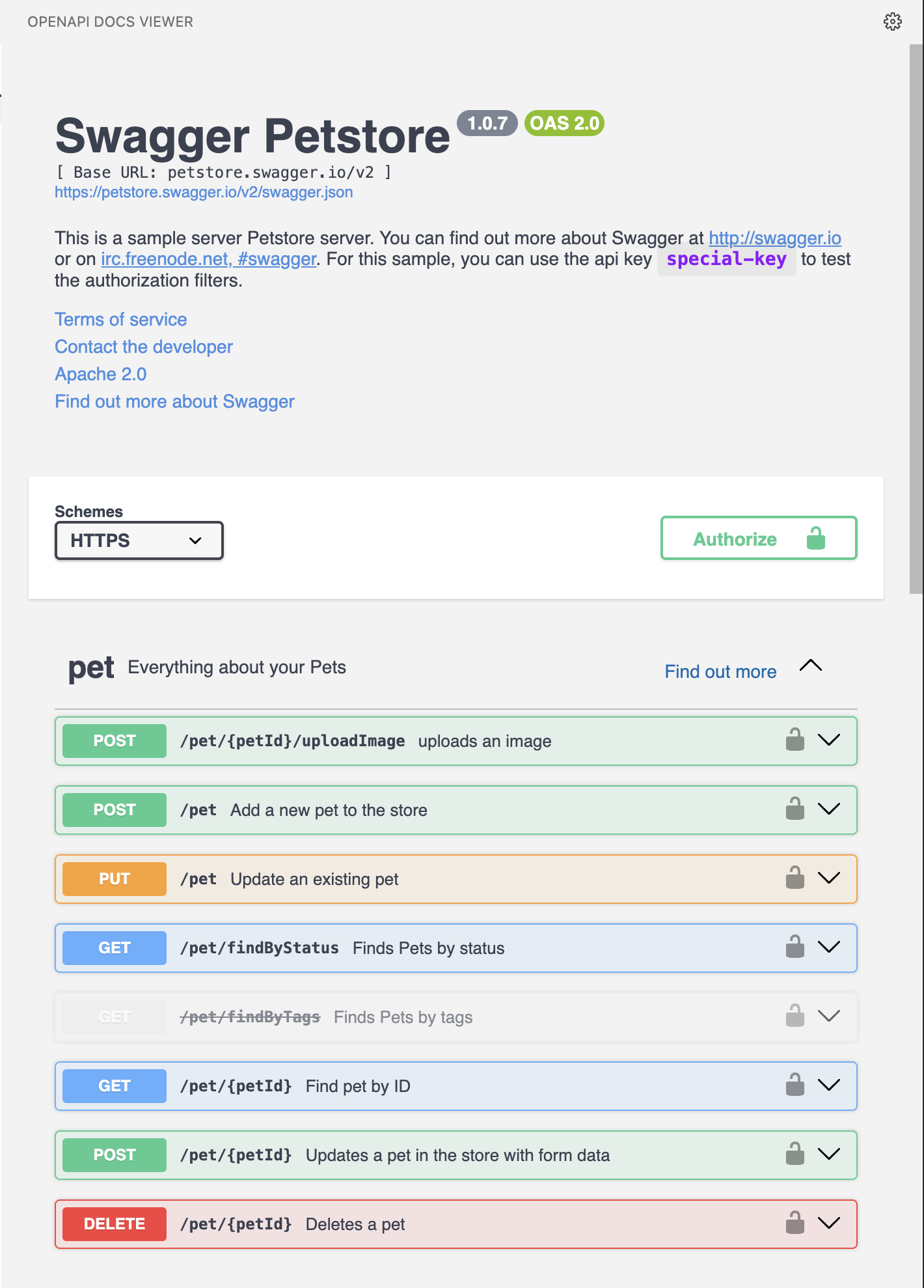 Swagger Light Theme: Small